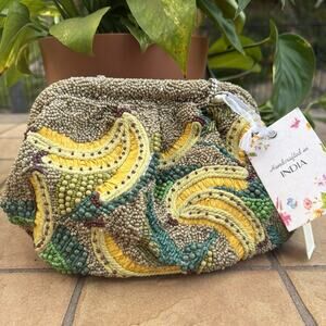Viral Handcrafted Made in India Banana Jungle Beaded Bag BNWT